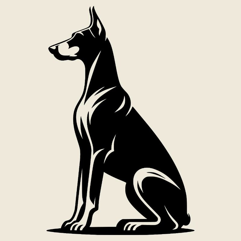 Edle Dobermann Tattoo Hunde Silhouette