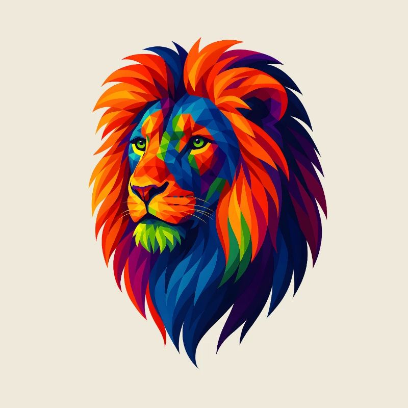 WPAP Polygon Style Animaux - Portrait de Lion
