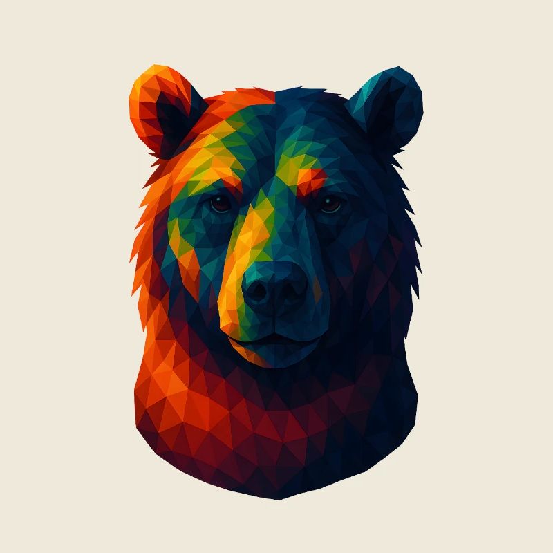 Animaux de style WPAP - Portrait d’un grizzli