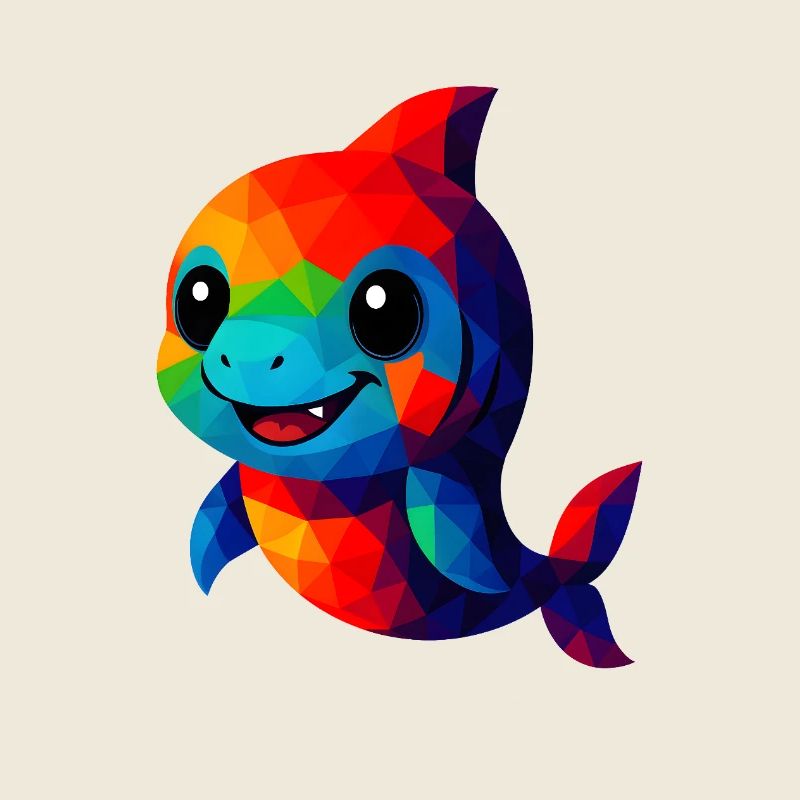 WPAP Polygon Kawaii Style Animals