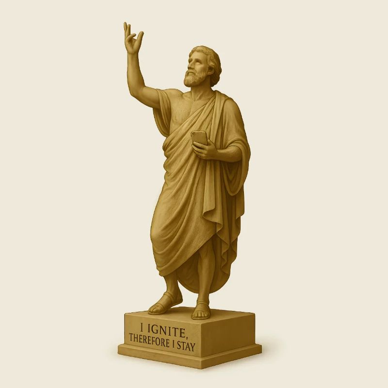 Religious sculpture with message