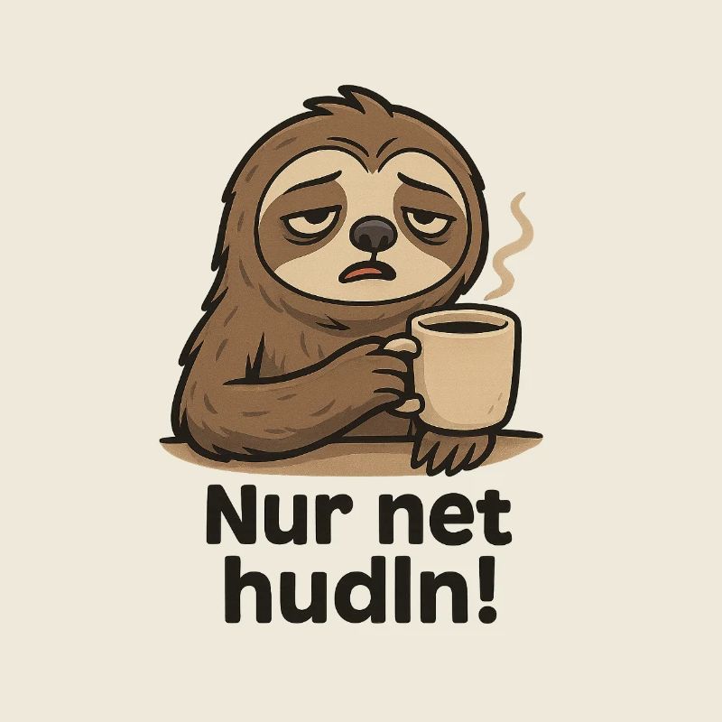 Sloth drinks coffee