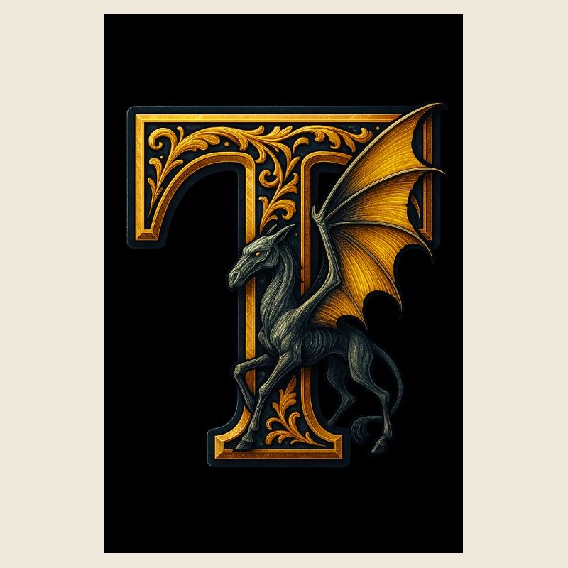 T – Magical ornament with winged creature