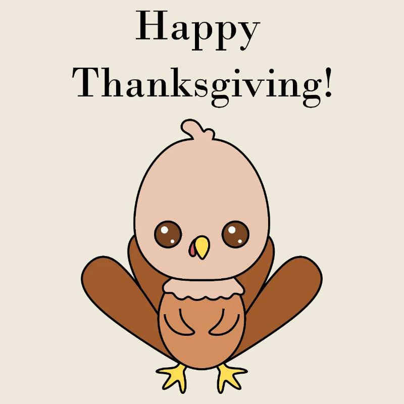 Cute Turkey Illustration for Thanksgiving