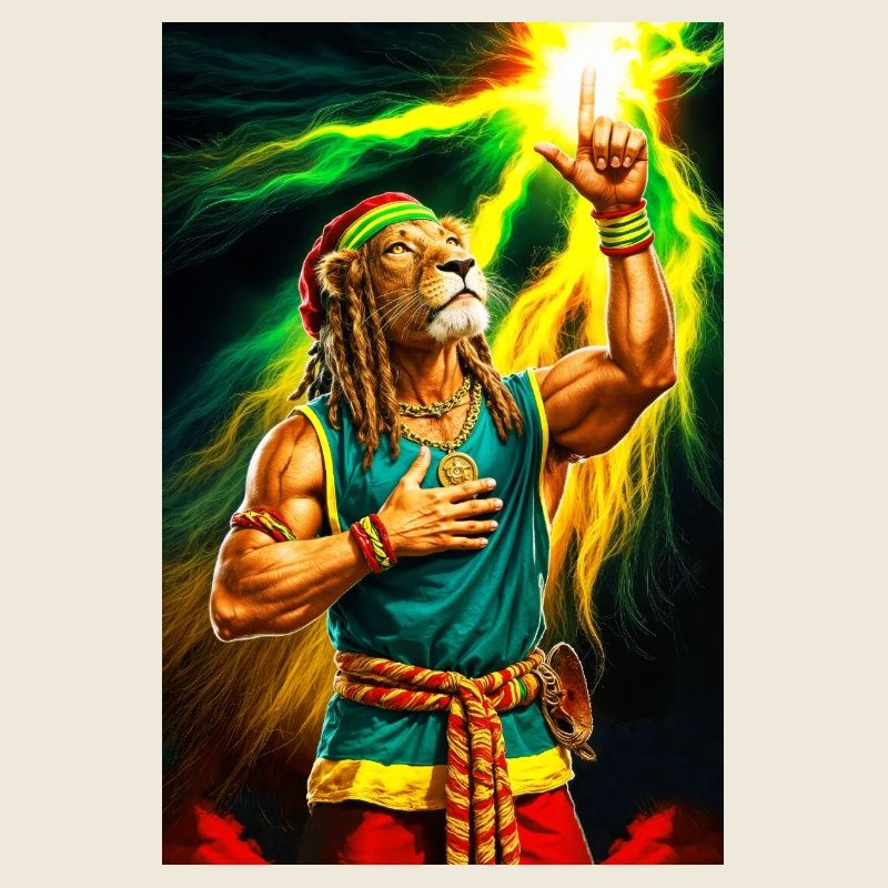 Lion humanoïde rastafari