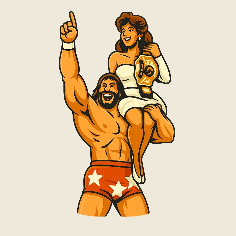 Conception de duo de lutte de célébration