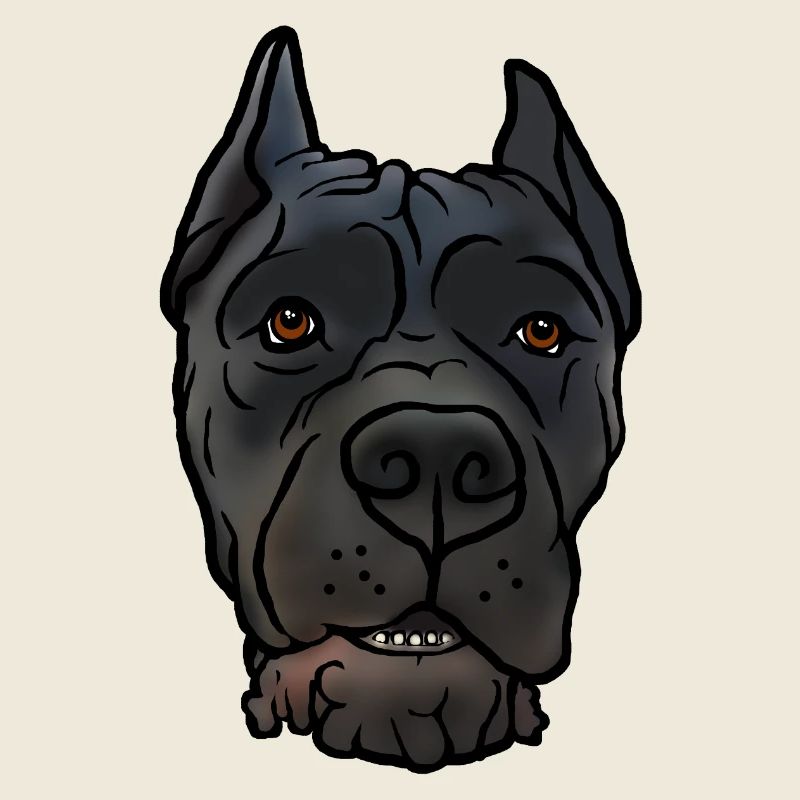 Cane Corso kupiert Kopf im Comicstyle