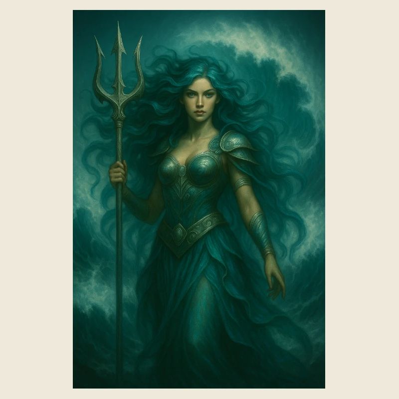 Déesse des Océans – Trident et Vagues