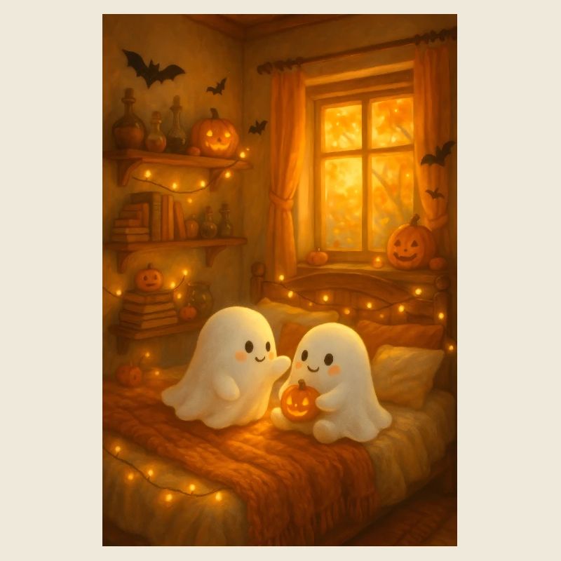 Fantômes douillets à l’automne d’Halloween