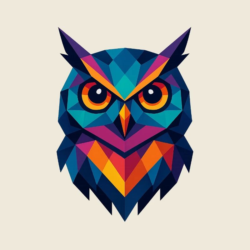 Hibou | Impression de tête de hibou