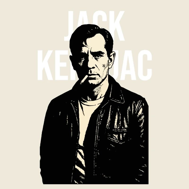 Jack Kerouac retro Iconic Noir Portrait