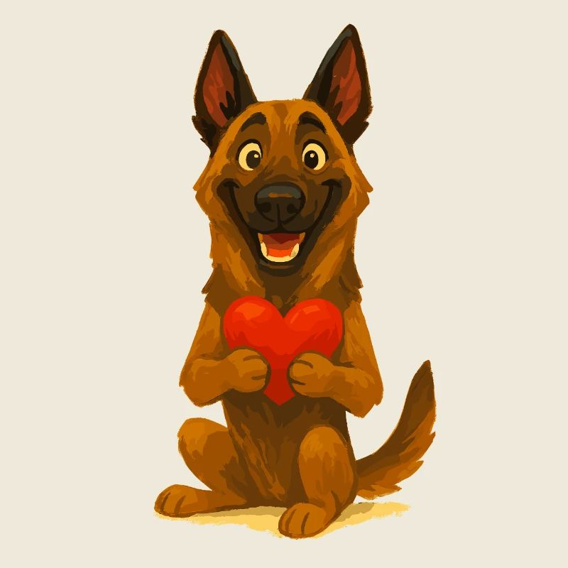 Malinois mit Herz Cartoon
