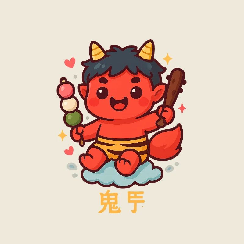 Oni doux avec dango et bâton