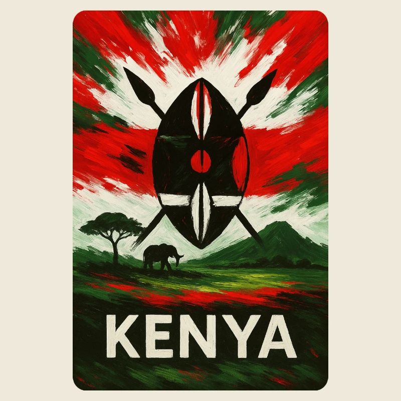 Kenia Landschaft Flaggen Design