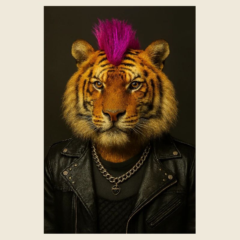 Tiger Punk Mohawk en cuir