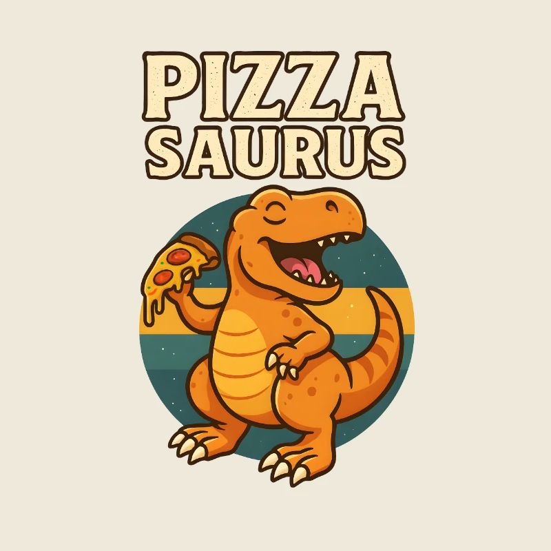 Pizza Saurus Dino mit Pizza