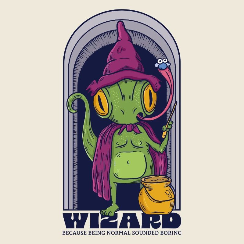 Wizard Lizadr Reptile Weird Cartoon