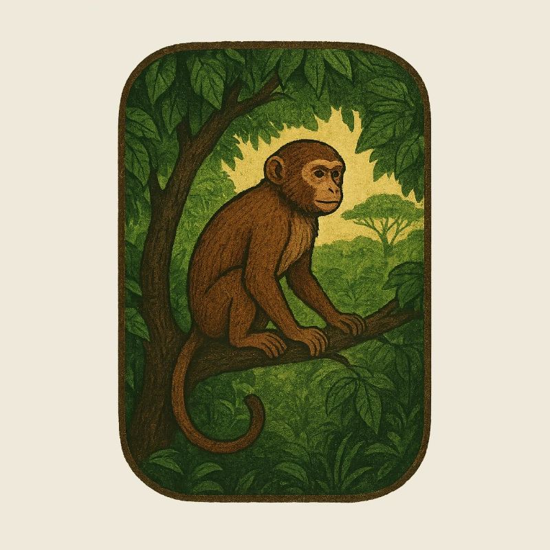 Singe de la jungle dans le style vintage