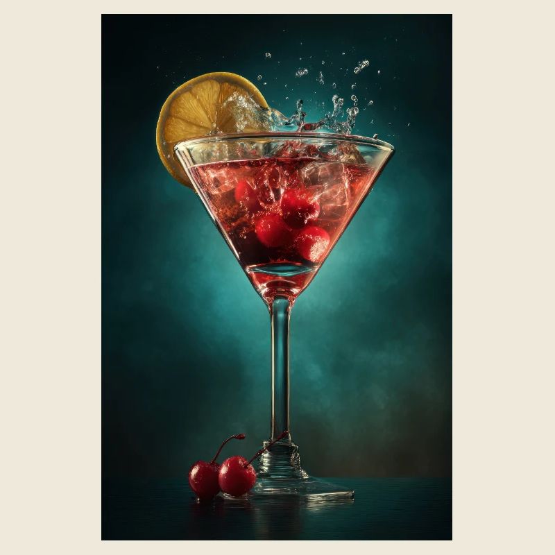 Purpurroter Kirsch-Martini-Spritzer