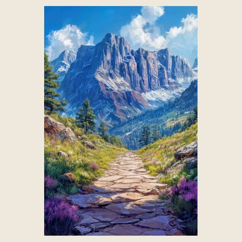 Illustration einer Gebirgslandschaft
