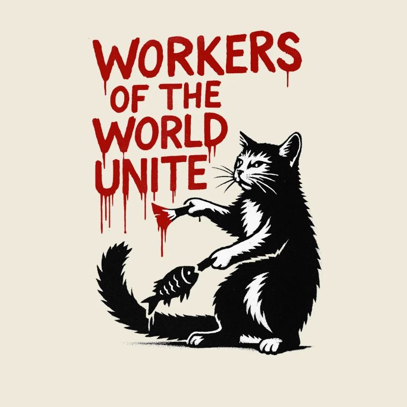 Cat and red typography