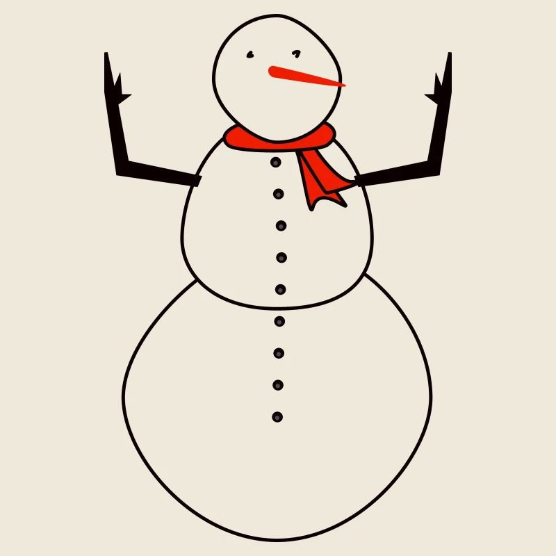 Schneemann mit rotem Schal