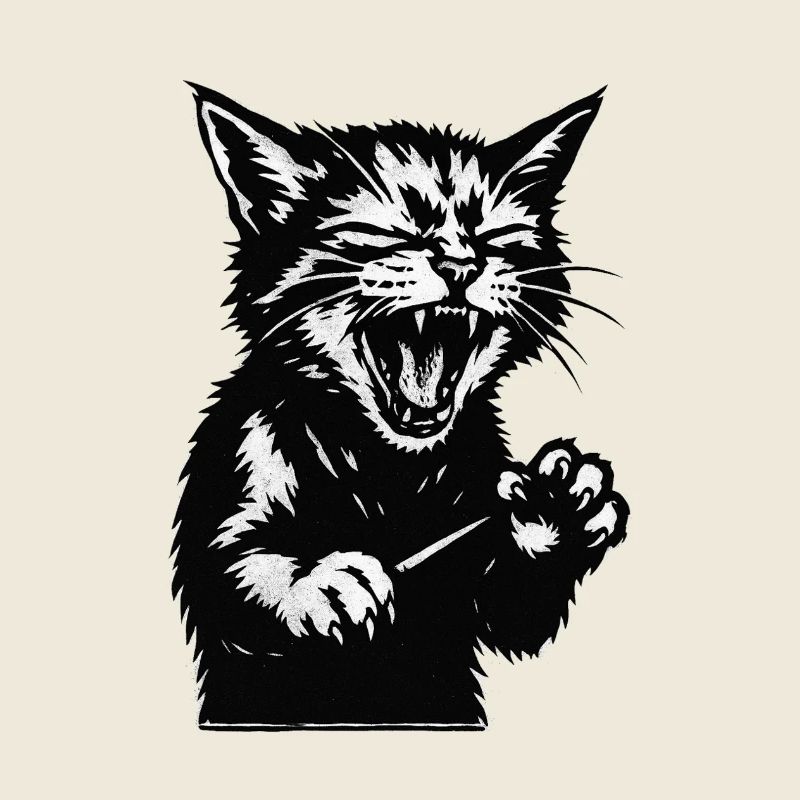 Screaming cat silhouette