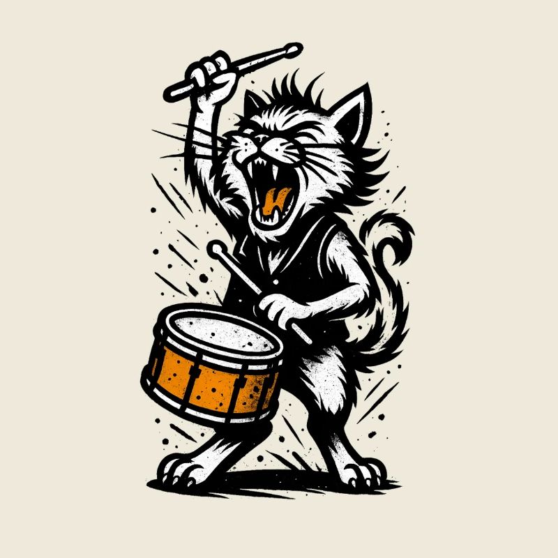 Batteur chat dans la tempête