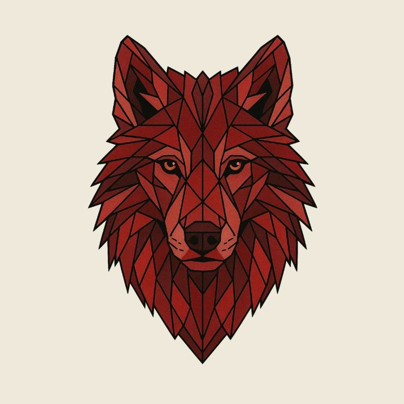 Roter Geometrischer Wolf