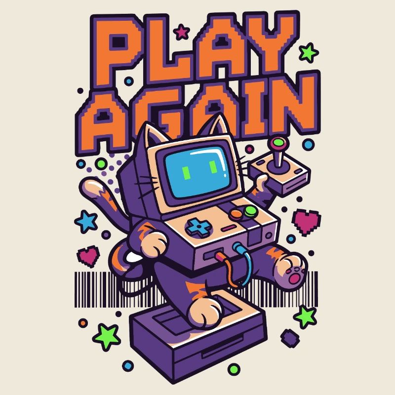Play Again: Retro Katzen-Arcade