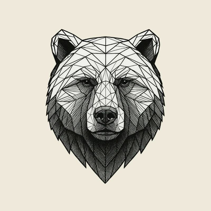 Geometric Bear Head Ornament