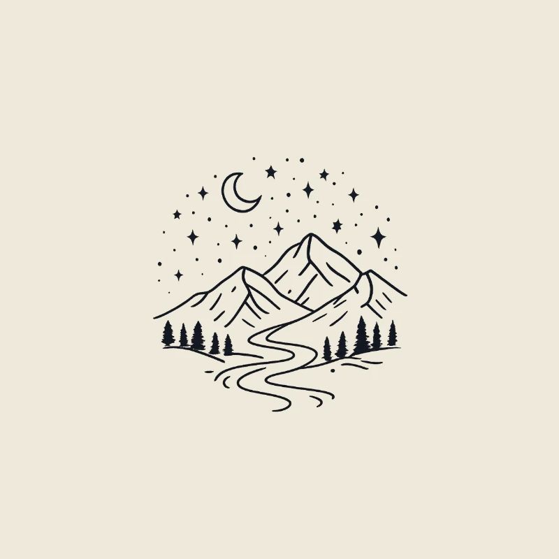 Night Mountains with Starry River