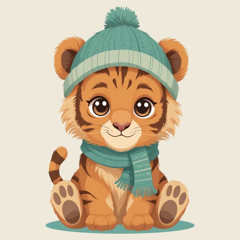 Winter tiger cub