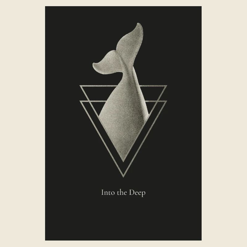 Into the Deep – Whale Poster Minimal Art