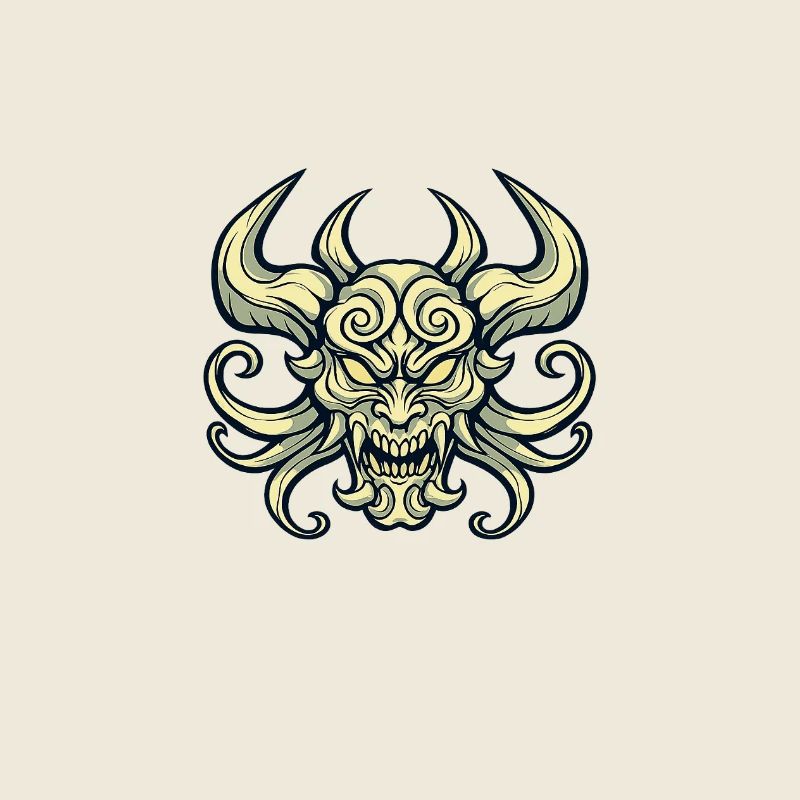 Dämonischer Schädel mit Hörnern