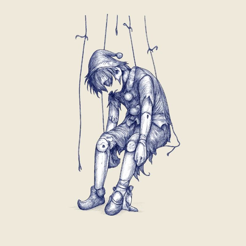 Image de marionnette bleue