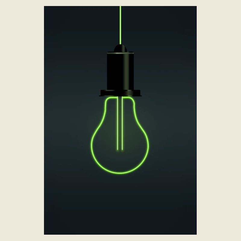 Neon Light Bulb – Minimalist Idea Design