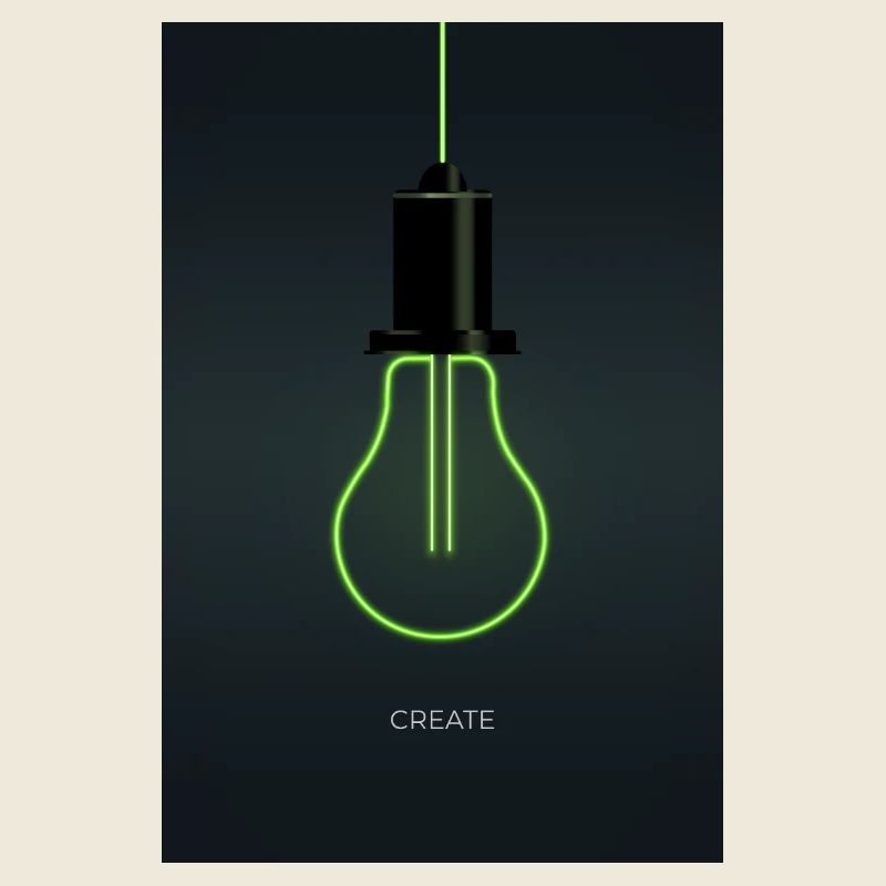 Create – Ampoule néon pour esprits créatifs