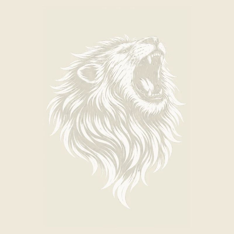 Roaring Lion – Art vectoriel monochrome