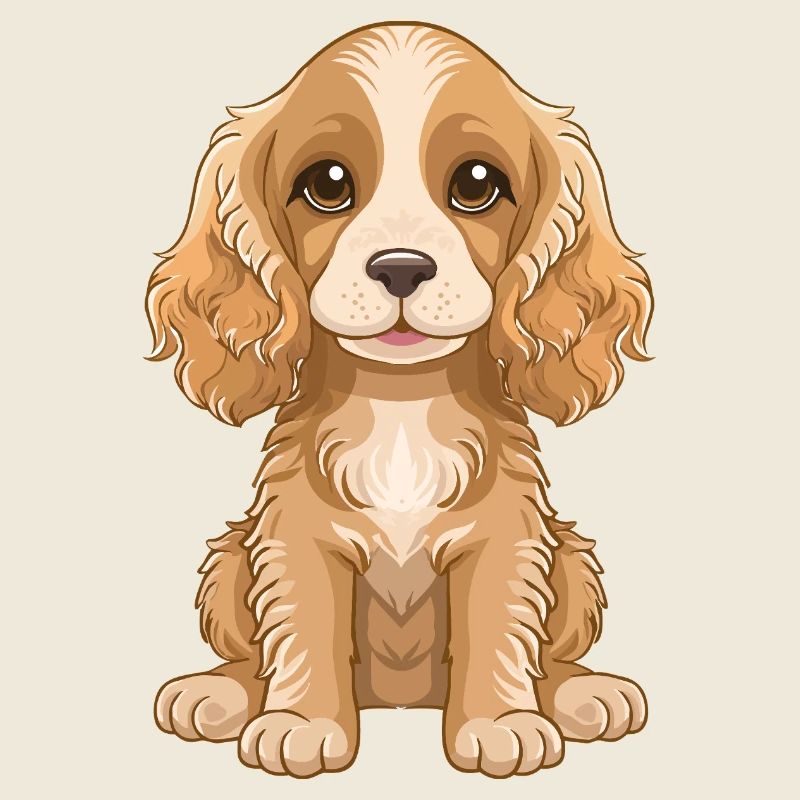 Dessin animé mignon de chiot Cocker Spaniel