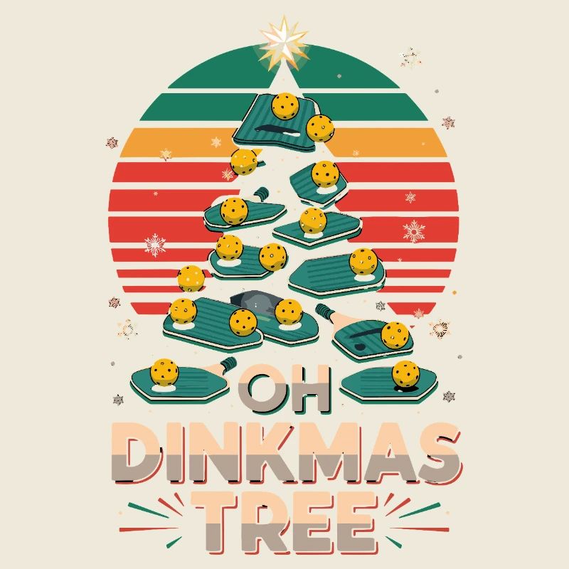 Oh Dinkmas Tree Funny Pickleball