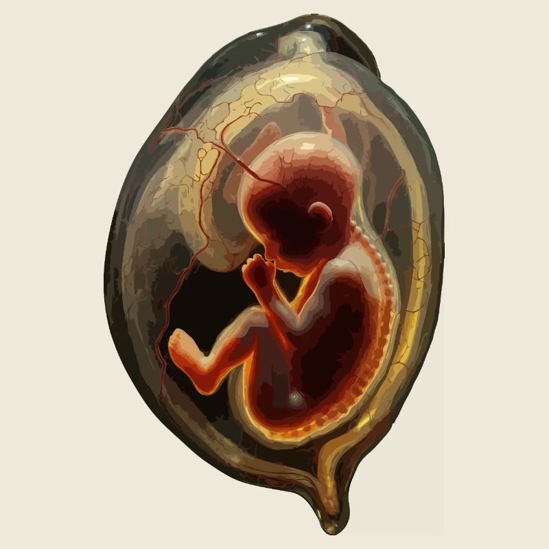 Embryo-Silhouette in der Gebärmutter