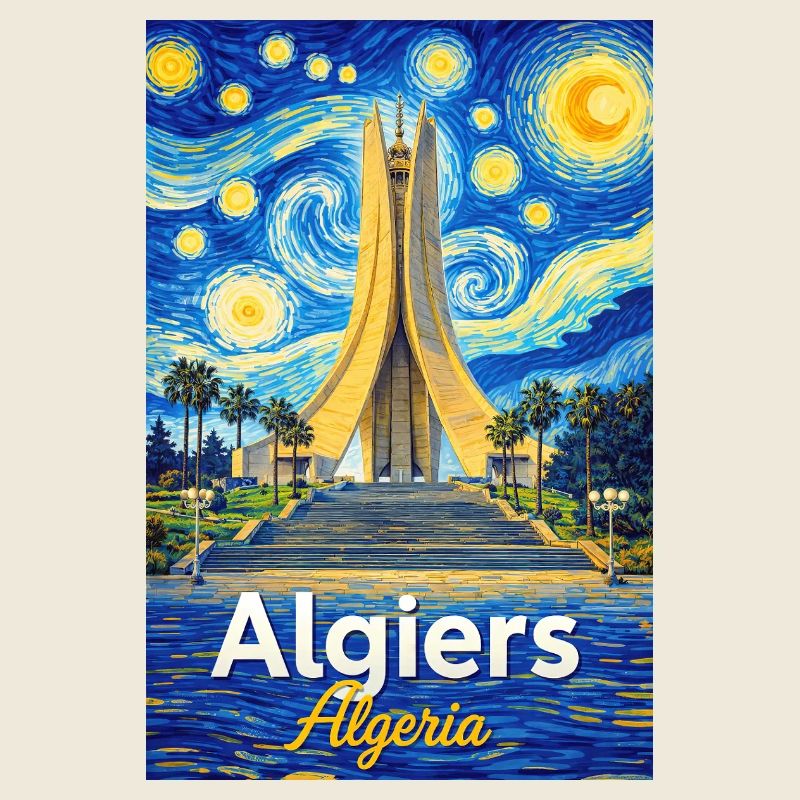 Algiers Monument Starry Night Stil