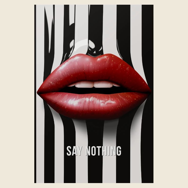 Say Nothing Lips Statement Design