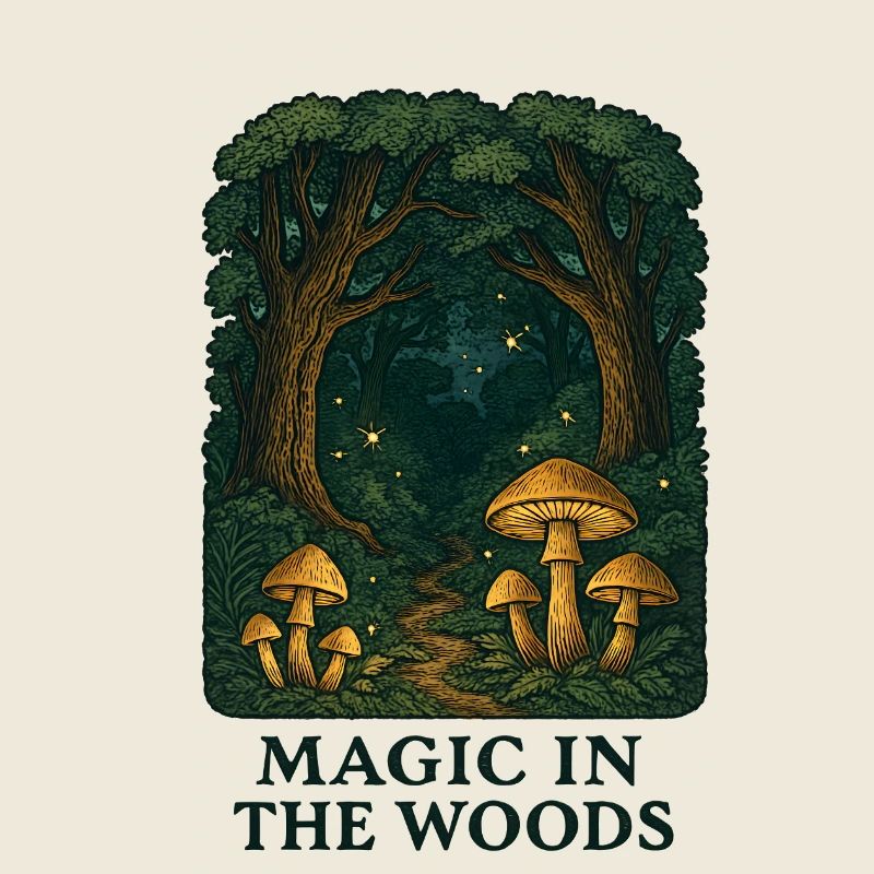 Paysage forestier de champignons magiques