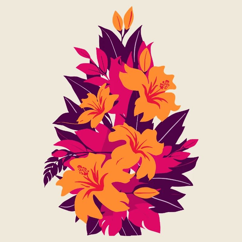 Fleurs de feu néon en hibiscus