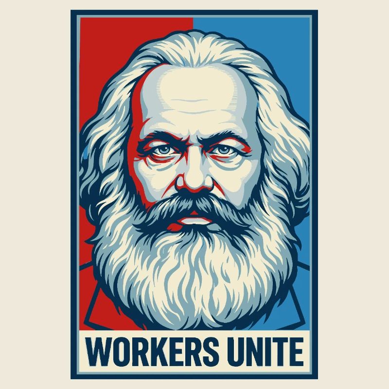 Marx Portrait: Workers Unite Poster