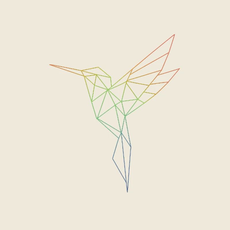 Oiseau arc-en-ciel géométrique