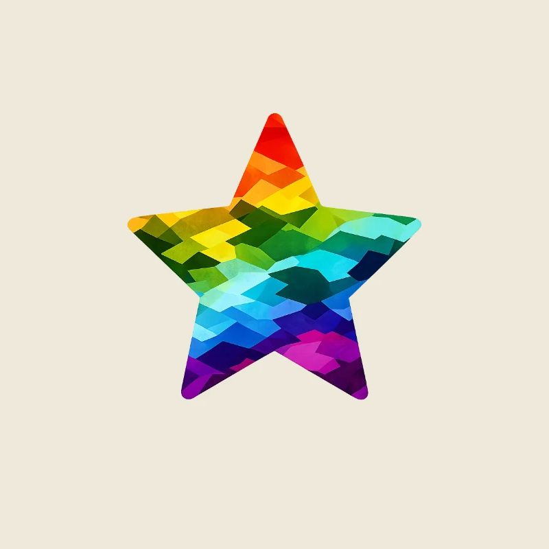 Étoile mosaïque arc-en-ciel