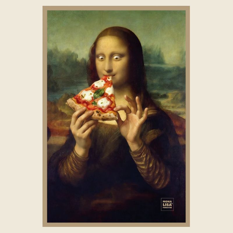 Mona Lisa isst Pizza